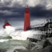 MI lighthouse storm